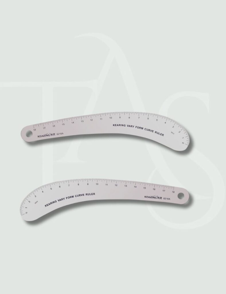 Hip curve ruler for sewing pattern drafting and garment fitting