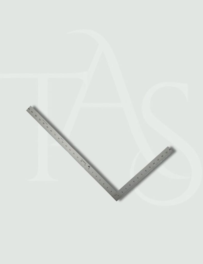 L-square ruler set for sewing pattern drafting and garment construction