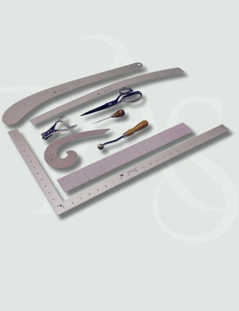 Pattern maker tool set with sewing rulers for garment drafting