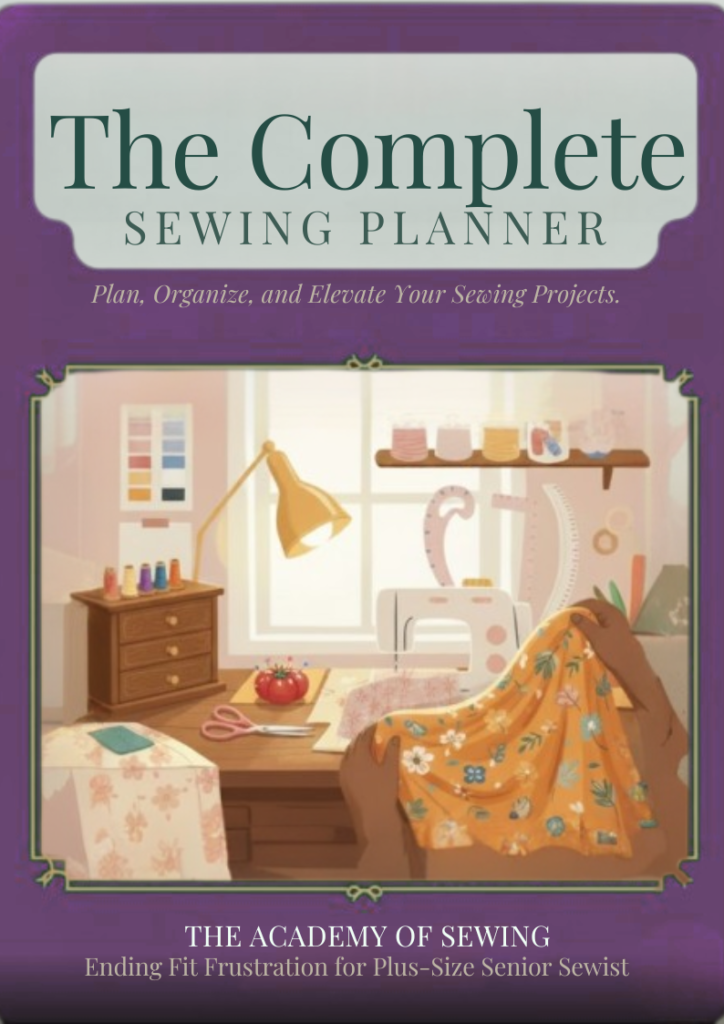 The Complete Sewing Planner cover for plus-size senior sewists.