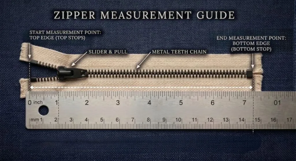 Zipper Measurement Guide