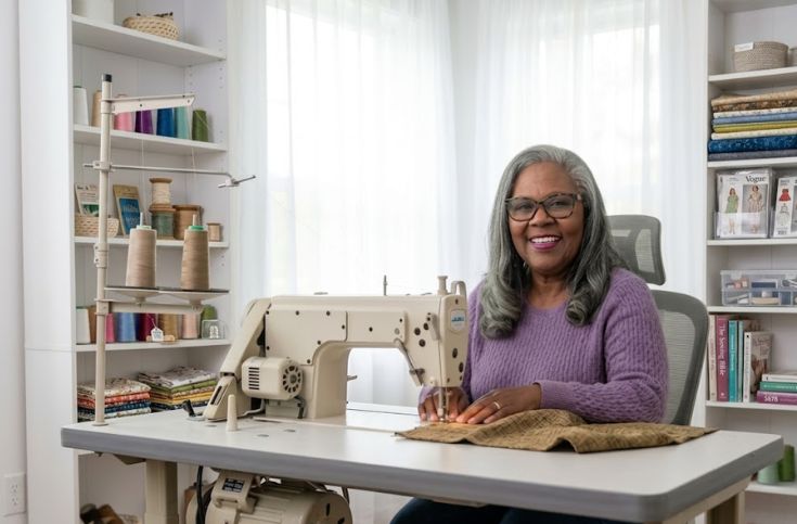 Carolyn Wilson at her sewing studio
