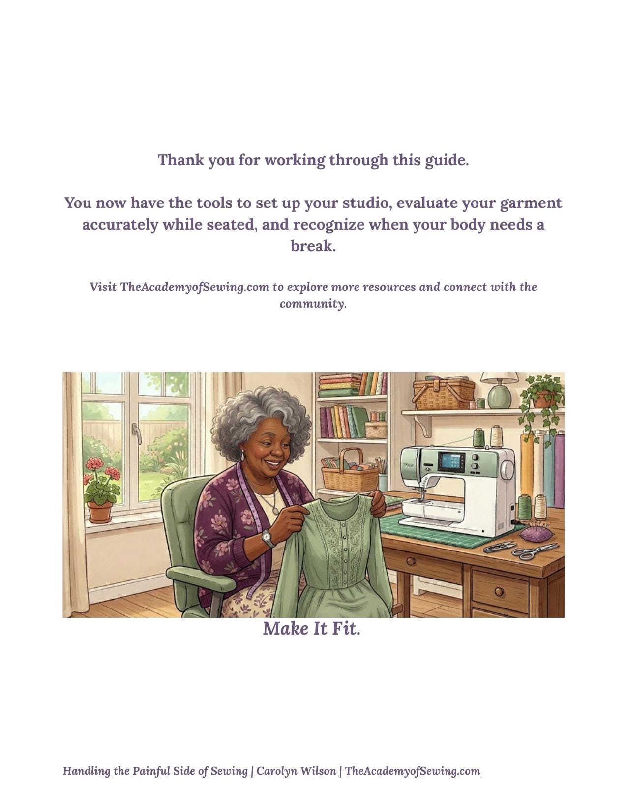 Carolyn Wilson at her sewing machine